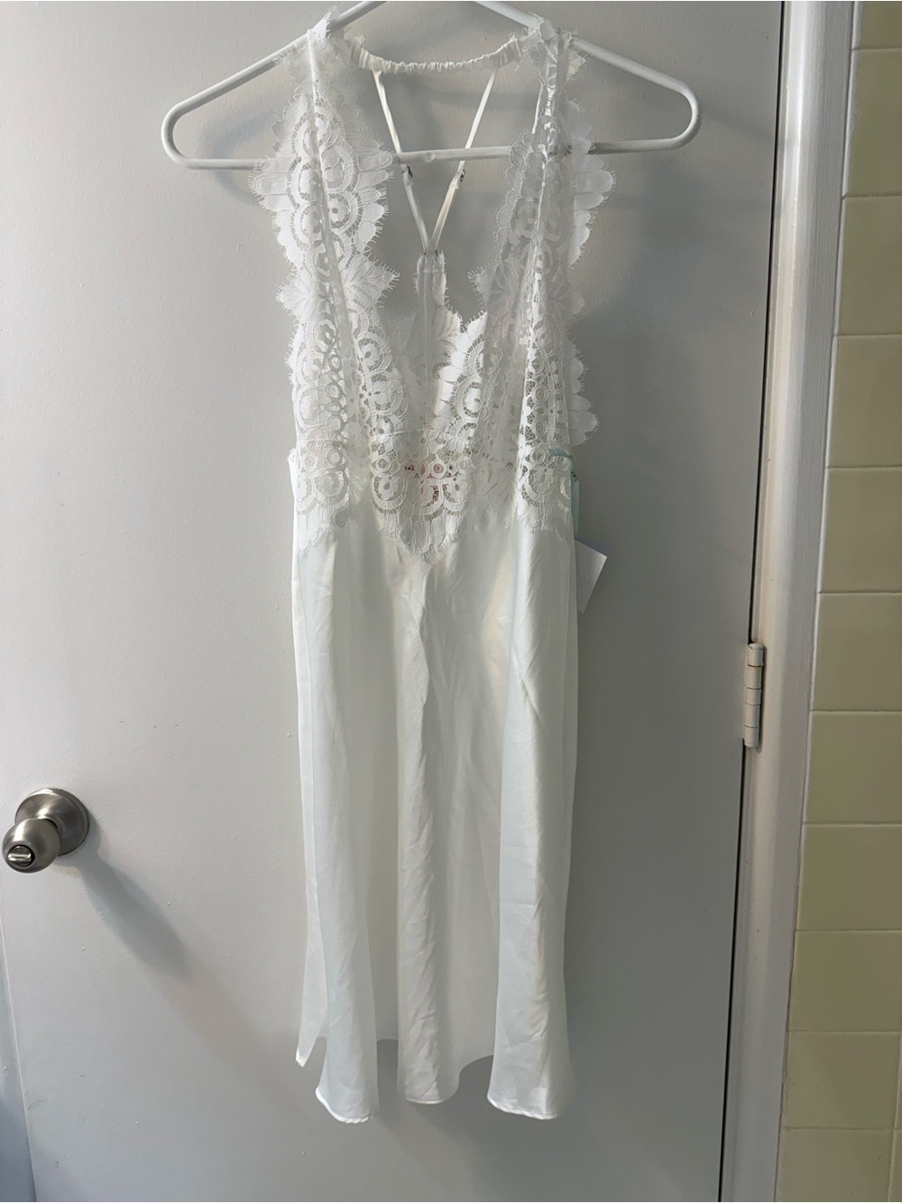 Victoria's Secret White Lace Plunge Chemise
